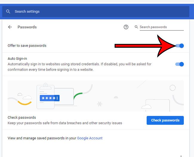 how to save passwords in Chrome in Windows 10