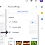 how to switch to compact view in Gmail