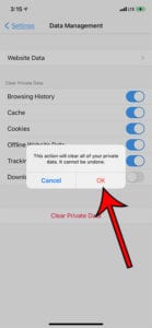 how clear history and cookies in Firefox iPhone