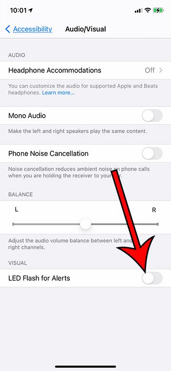 how to turn off flash notifications on an iPhone 5