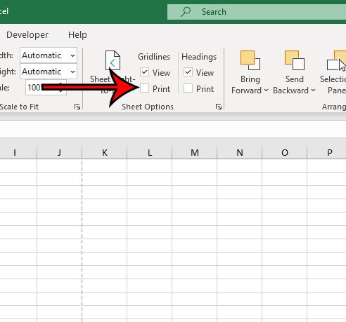 how to remove lines when printing in Excel for Office 365