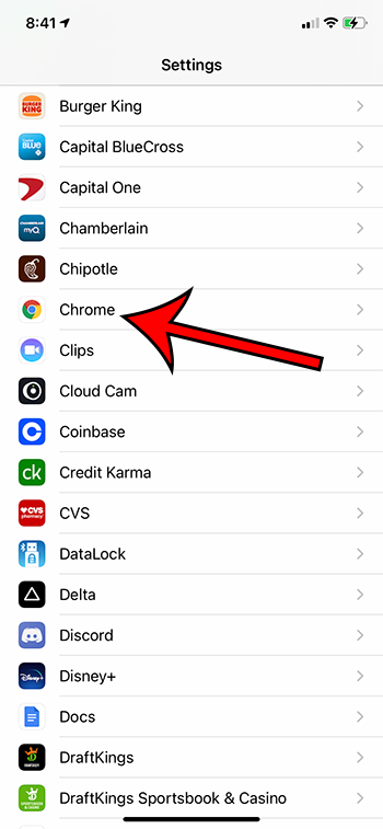 how to allow chrome to use camera iPhone