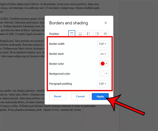 customize a horizontal line in Google Docs