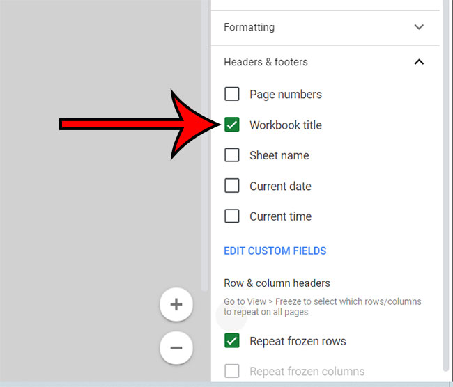 how to add a title in Google Sheets
