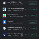 how to view and install app updates on the Google PIxel 4A
