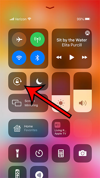 how to turn portrait orientation lock on or off on an iPhone