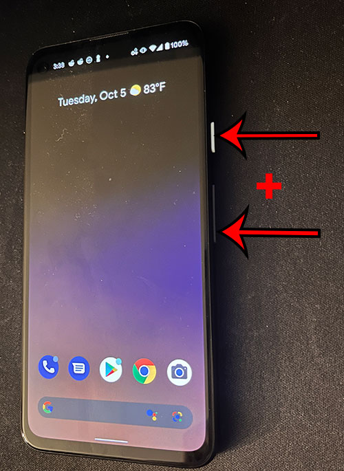 how to take a Google Pixel 4A screenshot