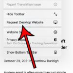 how to request the desktop version of a Web page on an iPhone 13
