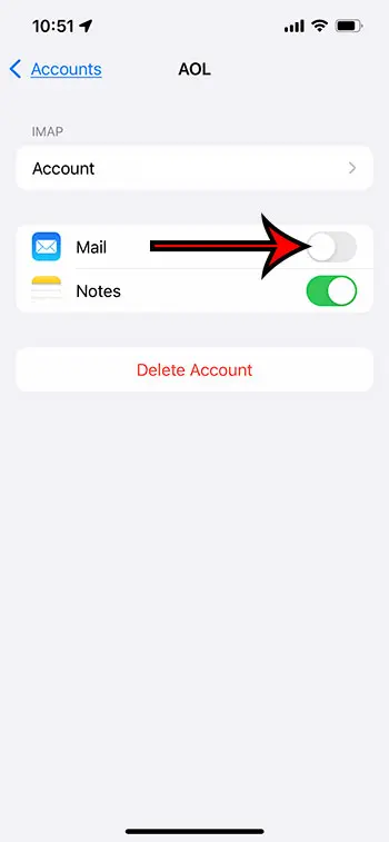 how to turn off email on iPhone