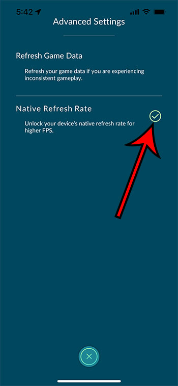 how to enable native refresh rate in Pokemon Go on iPhone