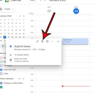 how to delete a Google Calendar event