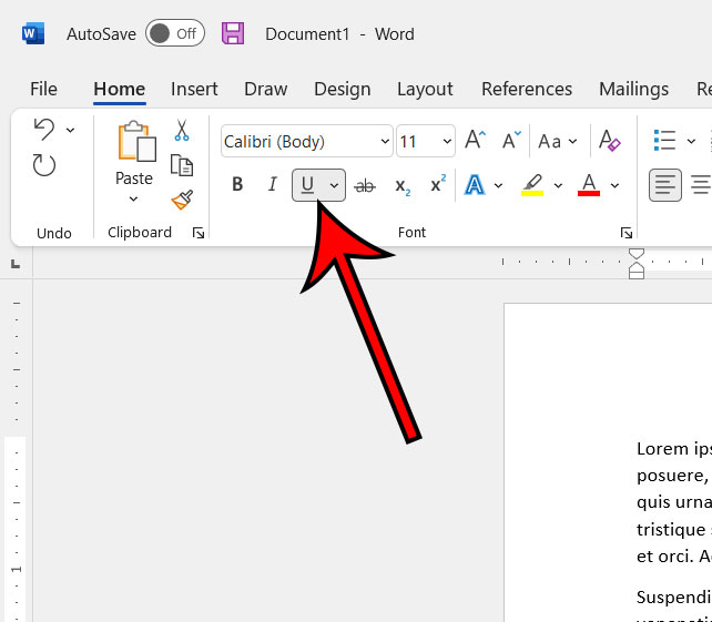 cómo quitar el subrayado en Word para Office 365
