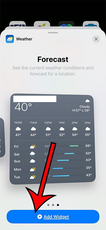 cómo agregar un widget del clima en el iPhone 13