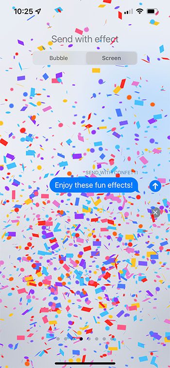 cómo enviar confeti en un iPhone 13