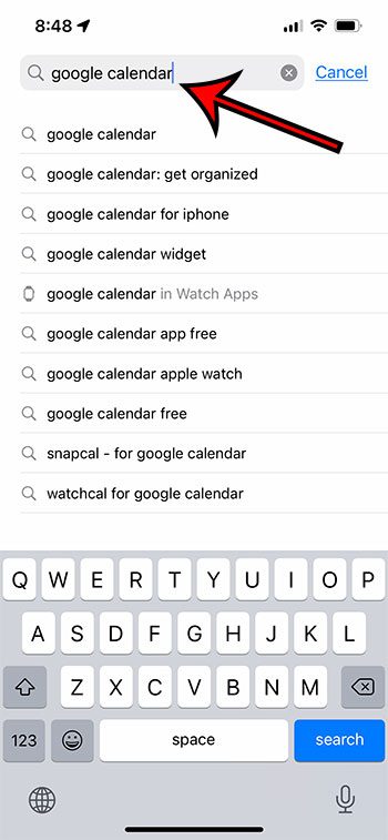 search for google calendar
