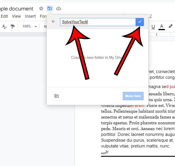 how to create a new folder in Google Docs