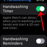 how to turn on Apple Watch hand washing