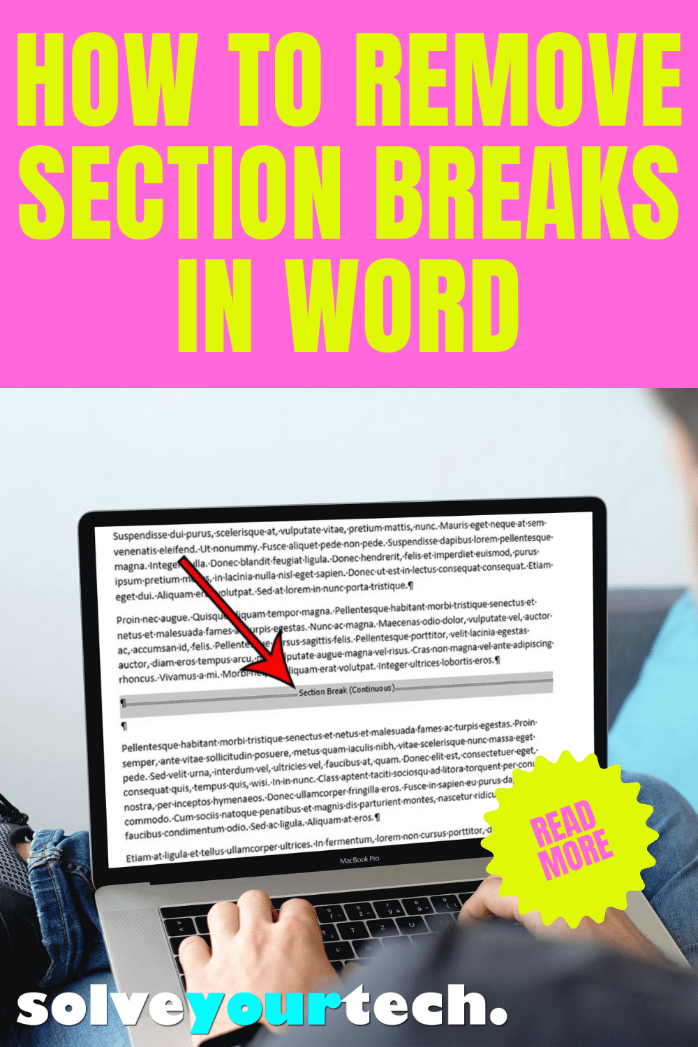 How To Get Rid Of A Section Break In Word Mac