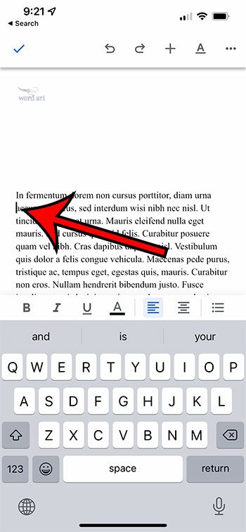 place cursor at second line in paragraph
