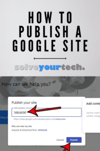How to publish a Google Site