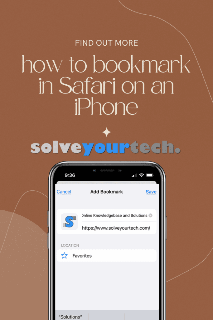 How to bookmark safari on iphone