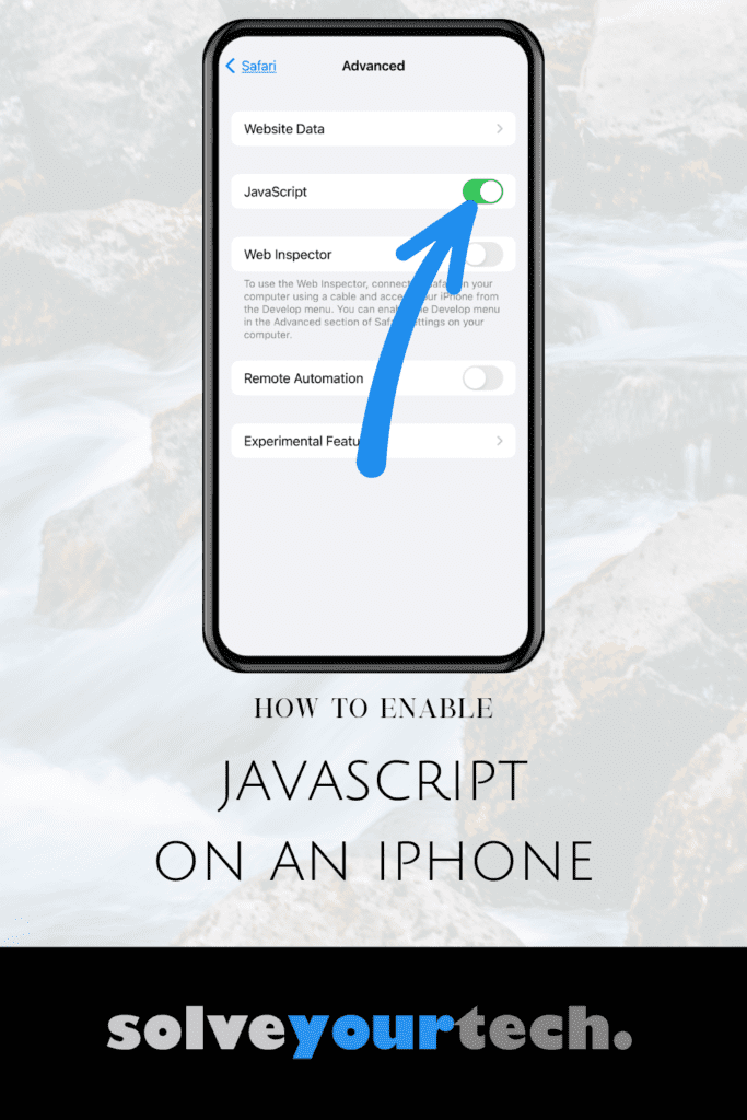 how to enable Javascript on an iPhone
