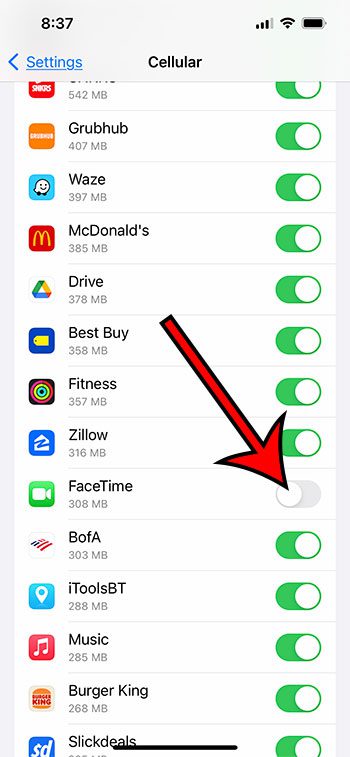 how to only use FaceTime on WiFi on an iPhone
