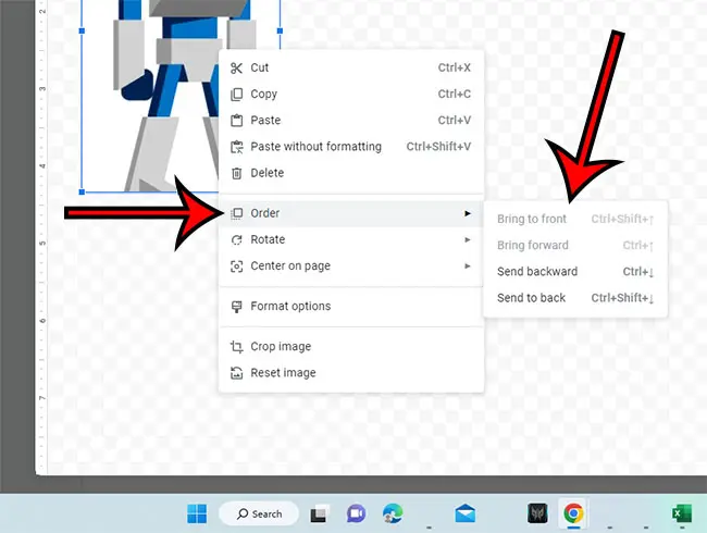 how to arrange text boxes and other objects in Google Docs