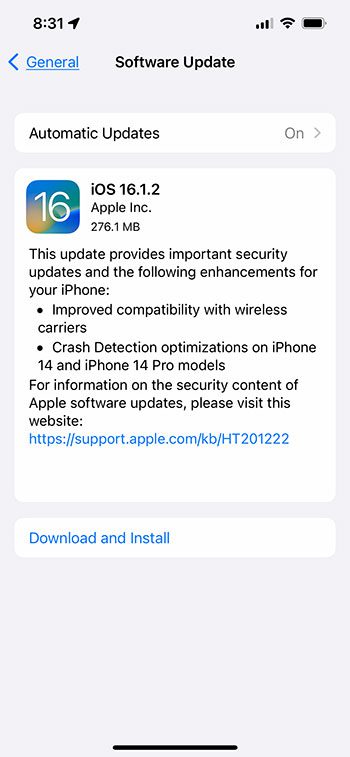 how to install an iOS update on an iPhone