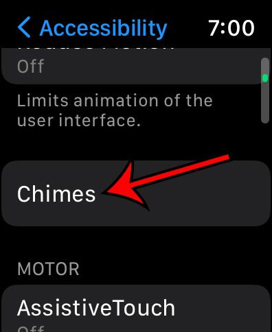 select the Chimes option