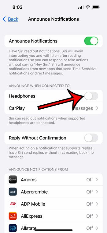how to turn off AirPod notifications