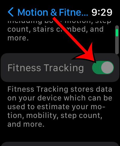 how to turn off fitness on Apple Watch