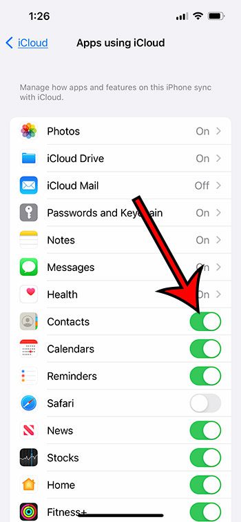 how to set up iCloud for contacts on an iPhone