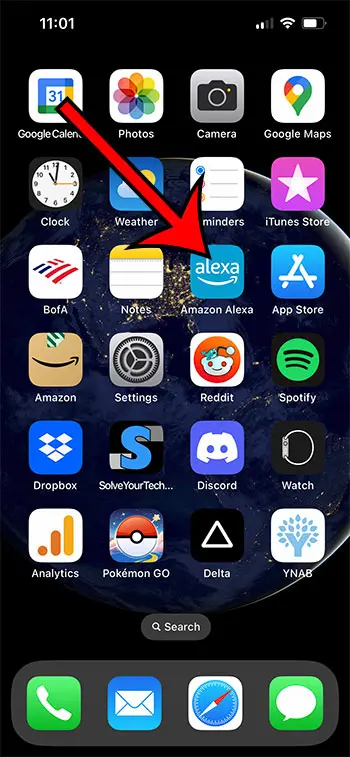 abre la aplicación para iPhone de Alexa