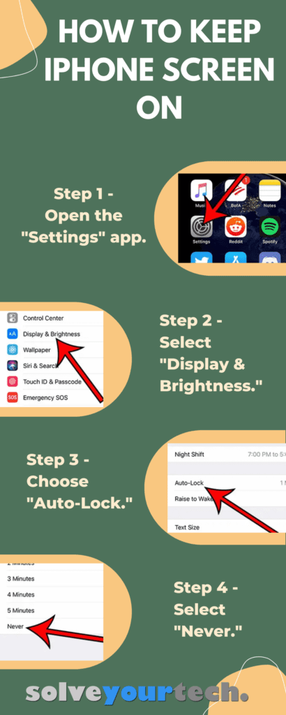 how to keep iPhone screen on infographic