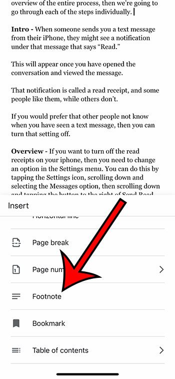 How to Add Footnotes to Google Docs on iPhone