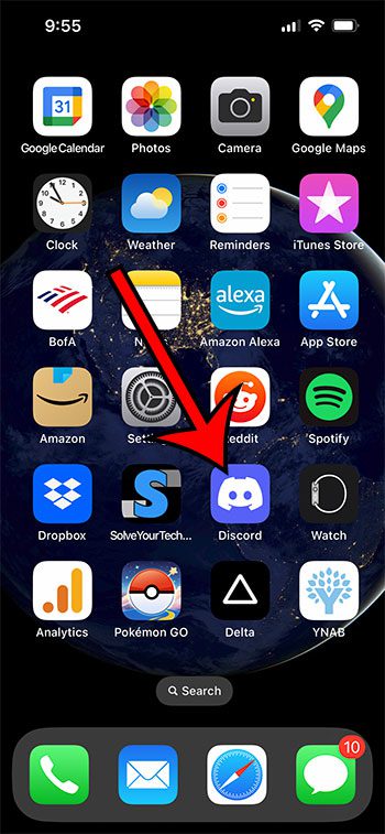 tap and hold the app icon