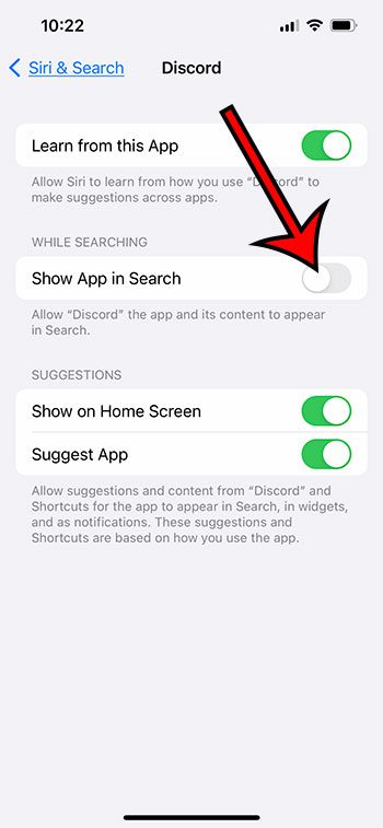 how to hide an iPhone app from search