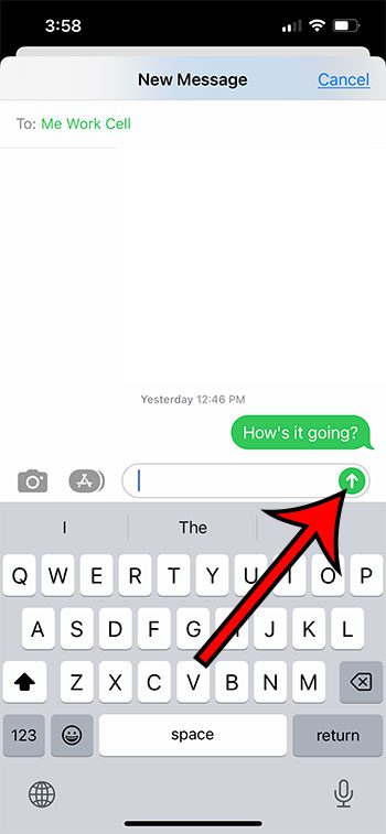 how to send blank message iPhone