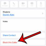 how to block an iPhone 13 contact