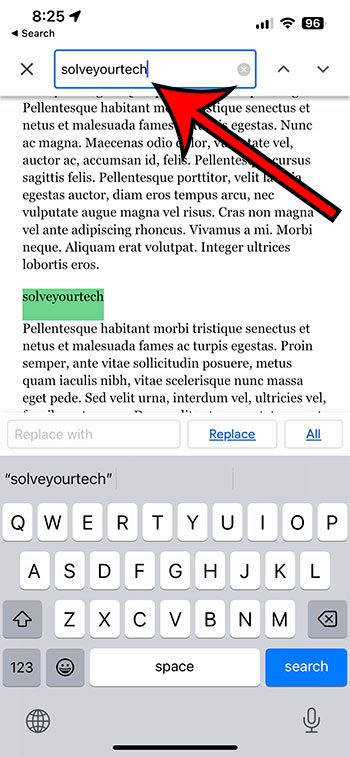 How to search google docs on iphone