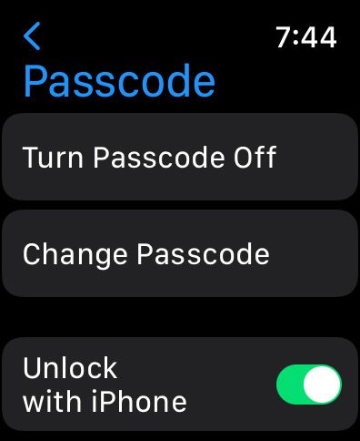 Set a password for the watch