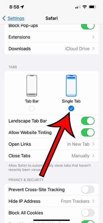 cómo mover la barra de direcciones de Safari hacia arriba en el iPhone 13
