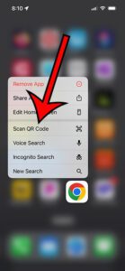 how to scan QR codes with the Chrome iPhone app
