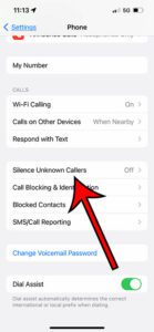 how to enable the Silence Unknown Callers iPhone 13 setting