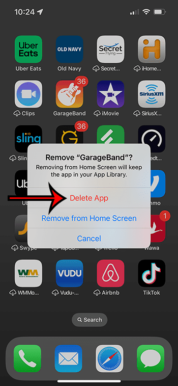 cómo eliminar GarageBand en iPhone 13