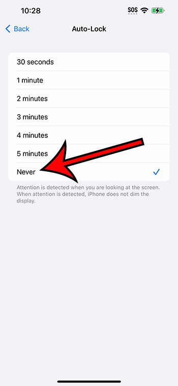 cómo hacer que la pantalla permanezca más tiempo en el iPhone 14