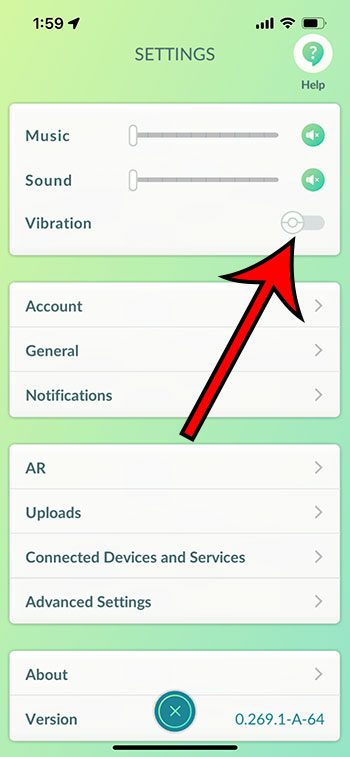 how to turn off vibration in Pokemon Go