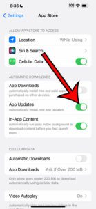 how to enable automatic app updates on iPhone 14
