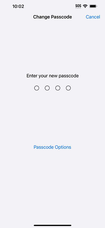 type the new passcode